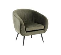 Atmosphera - Fauteuil solaro Velours Vert Kaki