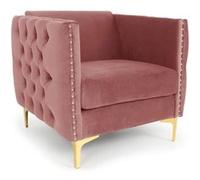 MENZZO Fauteuil Joshua Velours Rose