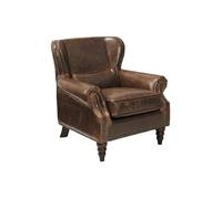 Fauteuil - VENTE-UNIQUE - EDOUARD - 100% cuir - Chocolat - Classique - 1 place
