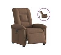 Fauteuil verstelbaar elektrisch stof bruin3303238