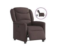 Fauteuil verstelbaar elektrisch stof donkerbruin3303179