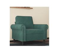vidaXL Fauteuil Vert foncé 60 cm Velours Vert