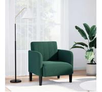Fauteuil - Vert foncé - Velours - 1 place - Accoudoirs