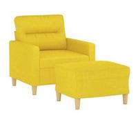 Fauteuil avec repose-pied en Tissu Jaune clair 60 cm
