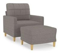 Vidaxl Fauteuil Avec Repose-Pied Taupe 60 Cm Tissu Gris