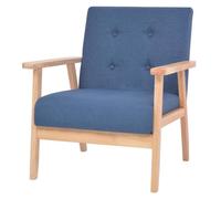 Fauteuil Tissu Bleu Canapé Salon Séjour Bureau Mobilier Meuble de Salon vidaXL