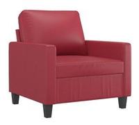 Fauteuil vidaXL en Similicuir Rouge bordeaux 60 cm Rouge G