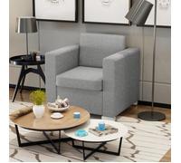 Fauteuil - vidaXL - Gris clair - Tissu de haute qualité - 1 place - Contemporain - Design