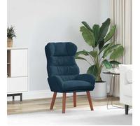 Fauteuil VidaXL Moderne Bleu Confortable Avec Accoudoirs Rembourrés Pour Lecture Et Utilisation Dans Le Salon Cadre En Bois