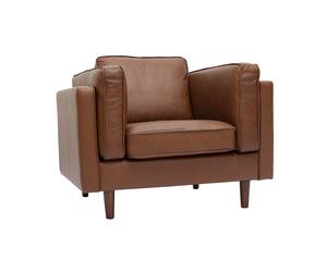 Fauteuil vintage cuir marron BRADLEY