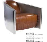 Fauteuil vintage en cuir marron cuir véritable fauteuil rétro design fauteuil club aluminium neuf