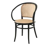 Fauteuil Vintage en rotin, Fauteuil de Loisirs en Osier Naturel for Chambre à Coucher, Salon de Lecture, Balcon, détente(Svart)