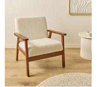 Fauteuil vintage en tissu bouclette blanc - SHERPA