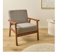 Fauteuil vintage en tissu bouclette gris clair - SHERPA