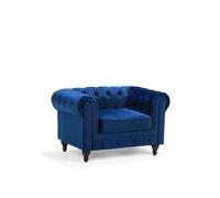 Fauteuil vintage en velours bleu cobalt CHESTERFIELD - BELIANI