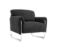 Fauteuil vintage velours côtelé armature chromée anthracite - Vintage