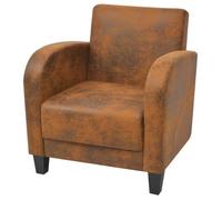 vidaXL Fauteuil Vintage Marron simili 1 place avec accoudoirs