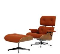 Fauteuil Vitra Eames avec Repose-pieds Calma Cognac/ Aluminium/ Châtaigne