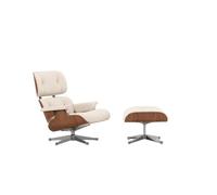 Fauteuil Vitra Eames avec Repose-pieds Noyer Naturel /72 Snow/ Aluminium