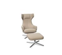 Fauteuil Vitra Grand Repos avec Repose-pieds Sable foncé/Chrome