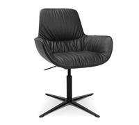 Fauteuil W-Club cuir structure quatre pieds H 87-91cm/Quick-Click felt glides