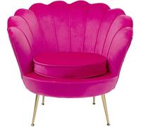 Fauteuil Water Lily velours fuchsia et acier doré Kare Design