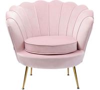 Fauteuil Water Lily velours rose et acier doré Kare Design