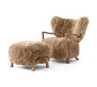 &Tradition Chaise longue Wulff ATD2 fauteuil et pouf ATD3 Chêne huilé-Miel peau de mouton