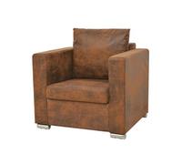 vidaXL Fauteuil marron similicuir daim