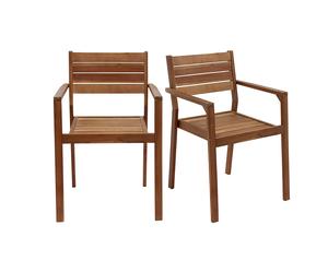 Fauteuils de jardin empilables en bois massif (lot de 2) CANOPEE