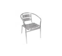 Fauteuils empilables en aluminium bolero - lot de 4 - aluminium 530x580x735mm