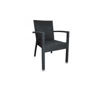 Fauteuils en rotin anthracite - lot de 4 - aluminium/rotin