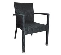 Fauteuils en rotin - BOLERO - Bolero - Anthracite - Lot de 4 - Empilables