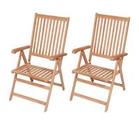 Fauteuils pliants inclinables, 4 pièces, en teck massif vidaXL