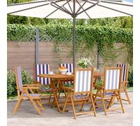 Fauteuils pliants inclinables 4 pièces, tissu anthracite et bois massif vidaXL