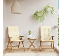 Fauteuils pliants inclinables coussins, 4 pièces, en bois massif de teck vidaXL