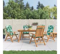 Fauteuils pliants inclinables coussins, 4 pièces, en bois massif de teck vidaXL