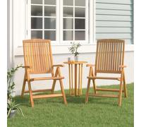 vidaXL Fauteuils pliants inclinables, lot de 2, en bois massif de teck 362666