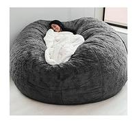 Fauteuils Poire Housse Pouf Rond Gris/Bleu/Rose Housse De Pouf Xxl Housse De Canapé Pour Sac De Haricots à GlissièRe Exterieur Sans Remplissage Sac Haricot Paresseux ( Color : D , Size : 180X90cm )