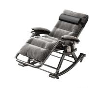Fauteuils Relaxants Fauteuil a Bascule Cadre en Acier Épais, Coton Pliable et Amovible, Chaise a Bascule, Rocking Chair Adulte, pour Salon Chambre Bureau Home Cinéma(Gray)