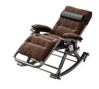Fauteuils Relaxants Fauteuil a Bascule Cadre en Acier Épais, Coton Pliable et Amovible, Chaise a Bascule, Rocking Chair Adulte, pour Salon Chambre Bureau Home Cinéma(Brown)