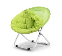 Fauteuils soucoupe pour adultes, Fauteuil soucoupe surdimensionné (supporte jusqu'à 120 kg) pour chambre à coucher, Fauteuil Papasan avec coussin et structure, Fauteuil soucoupe pliant,Vert