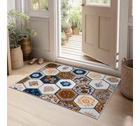 Fauve Tapis Lavable, Élégant Géométrique Fleurs Réducteur de Bruit Facile à Nettoyer Paillasson - Antidérapant Imprimé Tapis 160 x 230 cm pour Salon Chambre Bureau