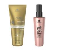 Fauvert Professionnel - Duo Réparation Intense - Masque Profond Cire d'Abeille + Hydro-Kératine & Soin 10 en 1 Sans Rinçage Protéine de Soie - Cheveux Secs & Sensibilisés - Made in France