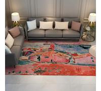 Fauvisme Tapis 100x150 d Espace pour Salon Paysage Rustique carpette Lavable Grands Descente de lit antidérapants Doux Vintage l entrée Cuisine intérieur résistant aux Taches Chambre