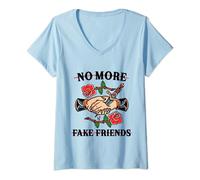 Faux Amis Vintage Traditionnel Tatouage Old School Edgy Alt T-Shirt avec Col en V