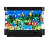 Faux aquarium, lampe de poisson mobile virtuelle, décoration d'aquarium | Décorations artificielles réalistes pour aquarium pour chambre et bureau - Noir