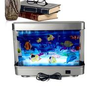 Faux aquarium - Petit aquarium artificiel, lumière LED flottante réaliste, pièce de décoration silencieuse | Cadeau sensoriel pour bébé, enfant, adulte, chambre, relaxation ou stimulation visuelle