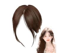 Faux Cheveux Avec Rangée Centrale - Frange Faux Avec Écriminage Central | Cheveux Supplémentaires Naturels Pour Le Volume Des Femmes Pour Un Usage Quotidien,Rendez-vous Fêtes de Banlieue Vacances
