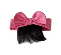 Faux cheveux bandeau bébé perruque avec noeud conception matériau réaliste sécurisé sangle élastique bébé accessoire nouveau-né doux couvre-chef rose